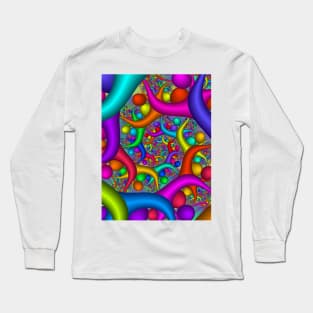 Infinite Coloured Orbs Spiral Abstract Pattern Long Sleeve T-Shirt